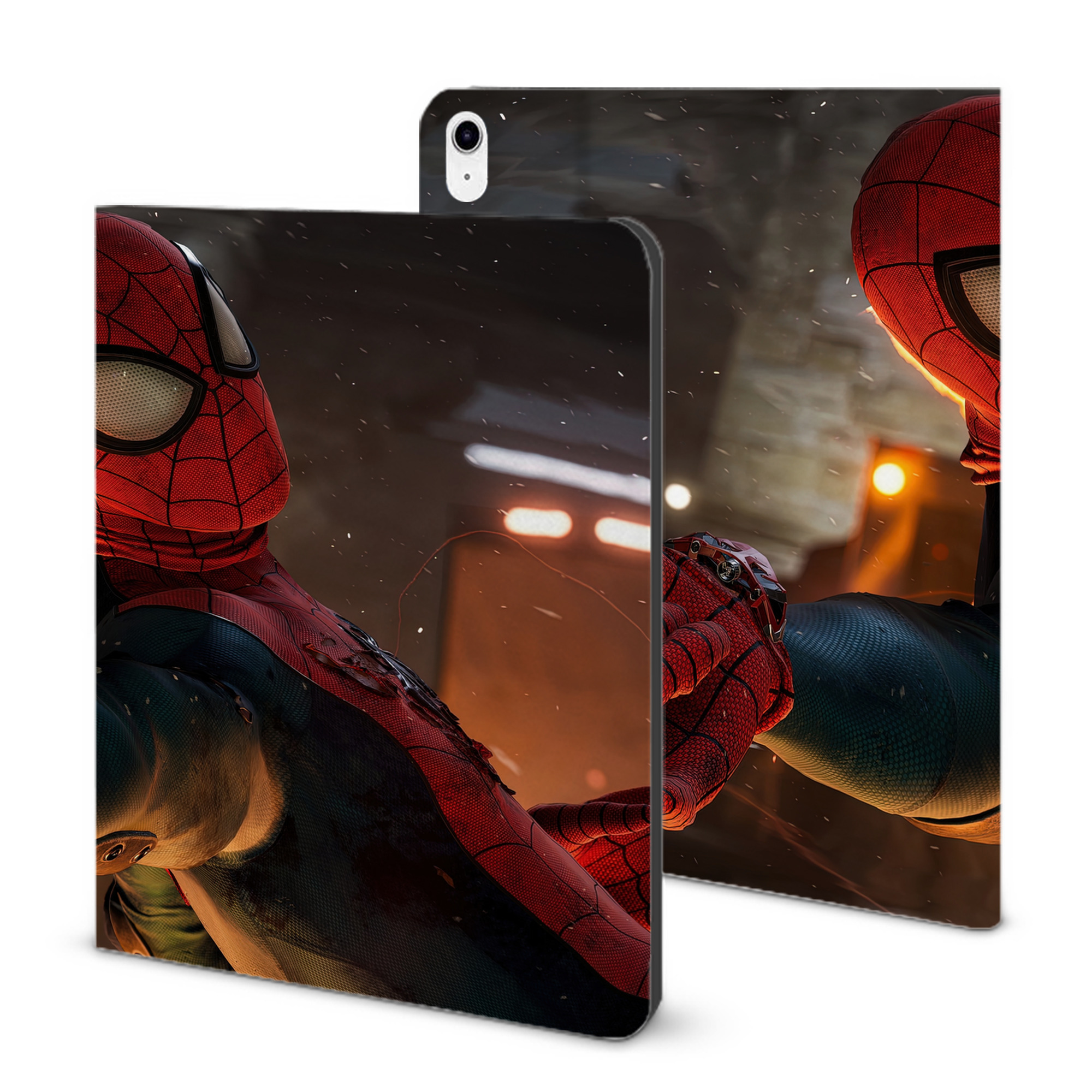 （画像用） Spider Man スパイダーマン IPad ケース ブック型 PUレザー TPU 耐衝撃 軽量 薄型 ペン収納なし 全面保護 IPad 各モデル対応